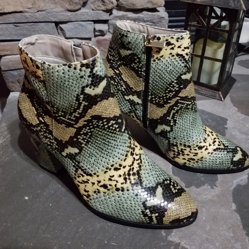 Faux Snakeskin Boots